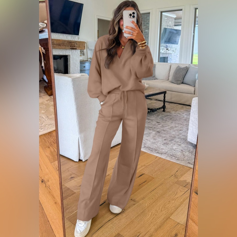 Celine- Tan two piece lounge set - Picture 2 of 5